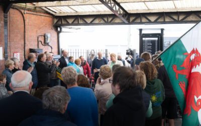 Ann Davies MP at Carmarthen Train Station